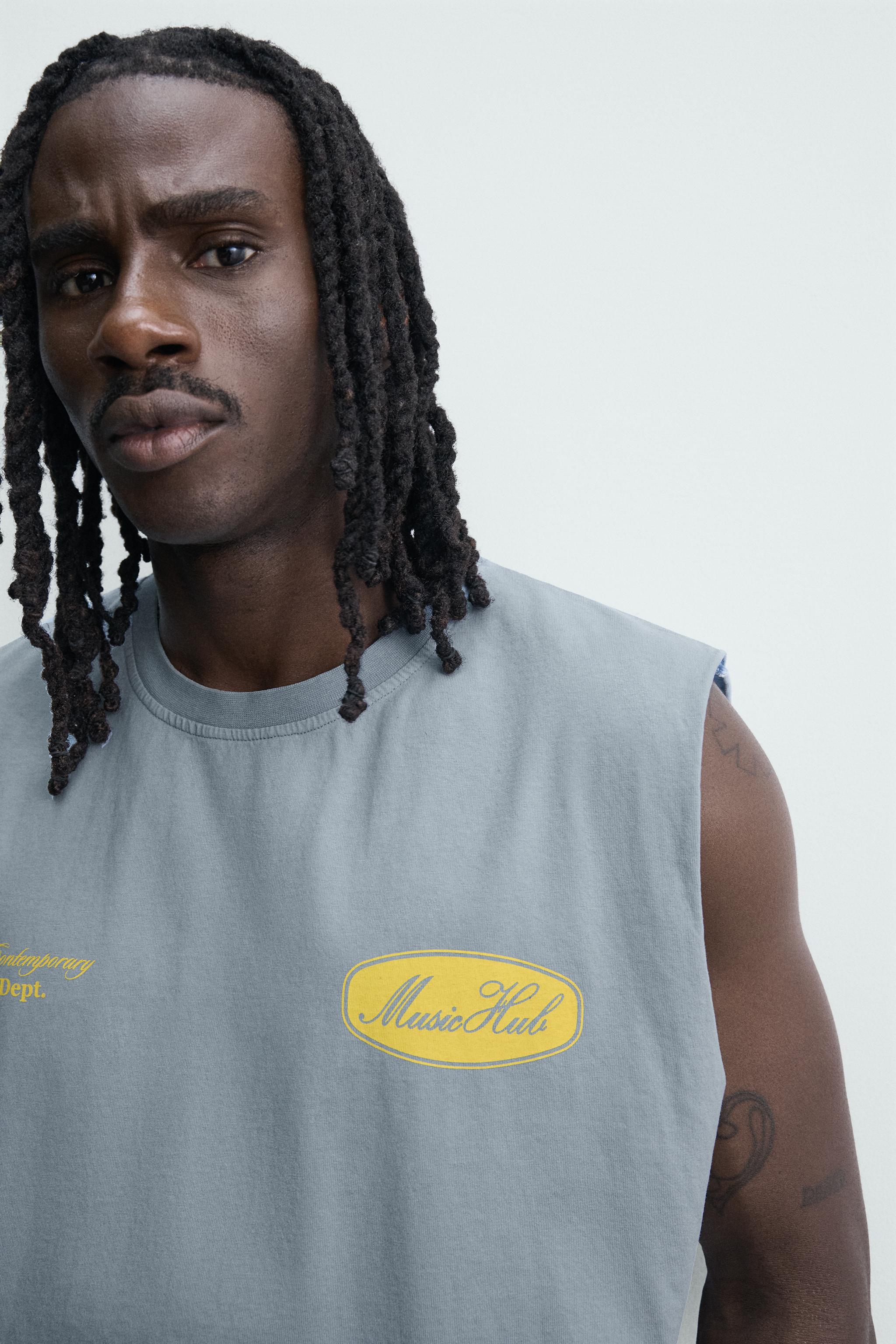 WASHED PRINTED TANK TOP